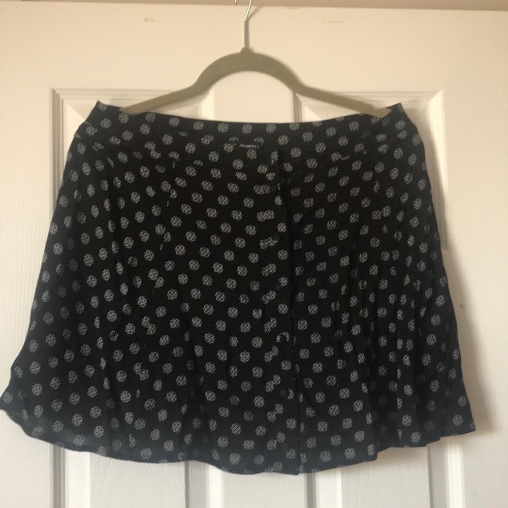 Black and white button up mini skirt